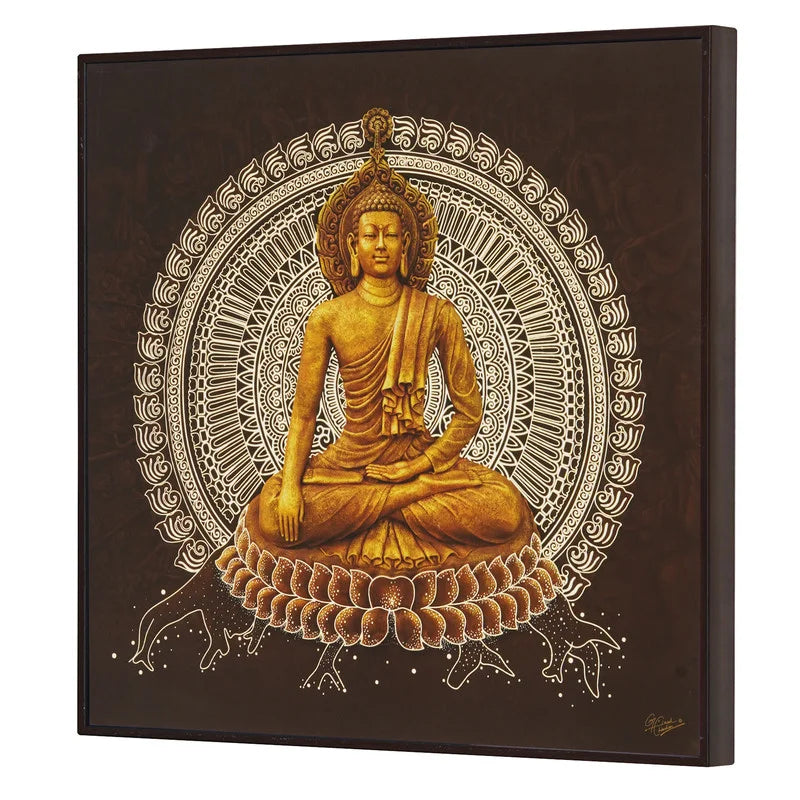 Golden Budha Embossed Wall Painting For Home Decoration