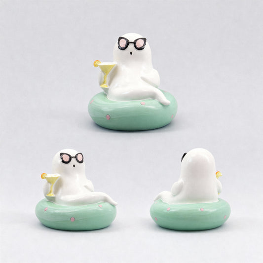 White Ghost Halloween Decoration 13x12cm