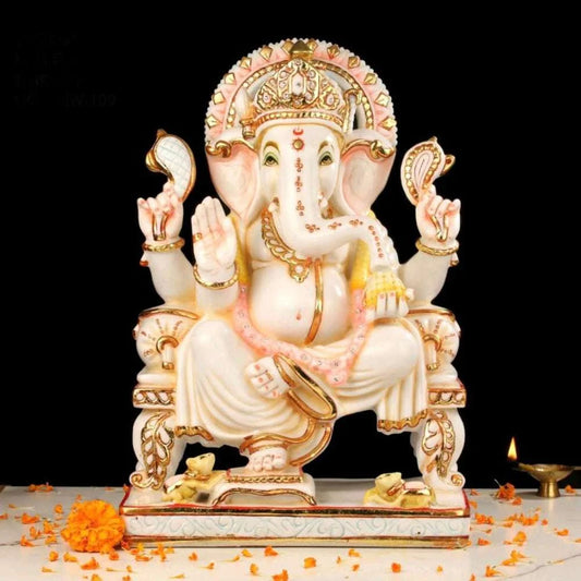 Marble Handmade Lord Ganesha Big Statue