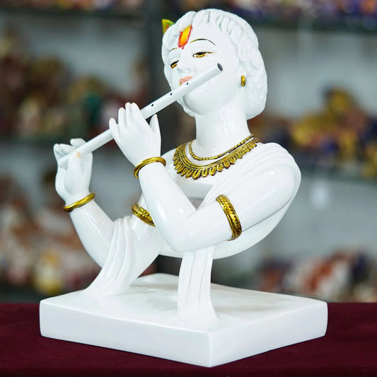 Marble Handmade Beautiful Flute Krishna