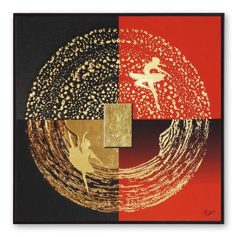 Golden Embossed Wall Painting of 2 Girls For Home Decoration