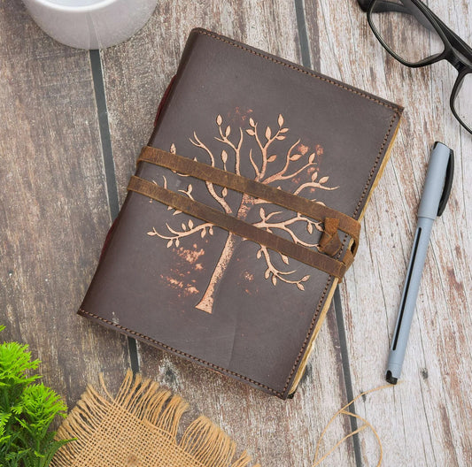 Antique Tree Leather Journal - Handmade Antique Stone Journal For Students & Office