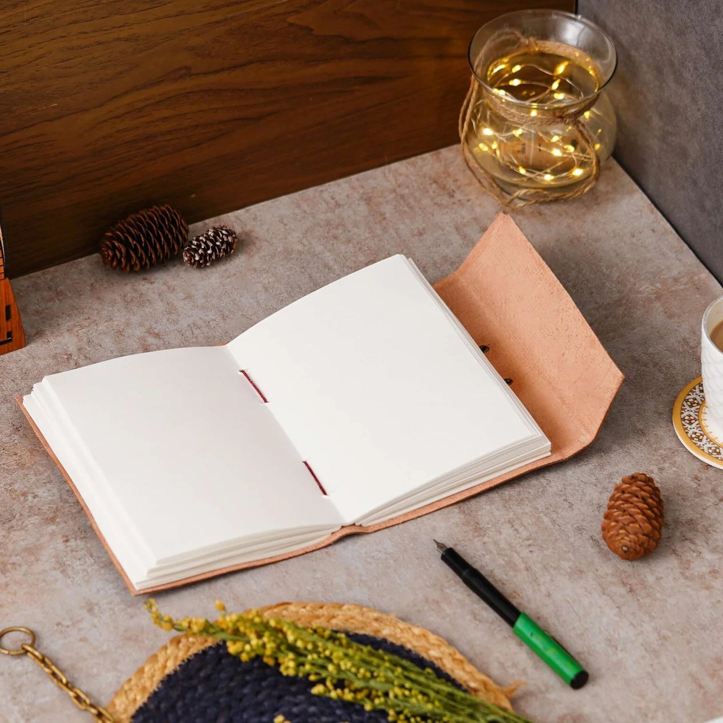 Seven Stone Leather Journal - Handmade Antique Stone Journal For Students & Office