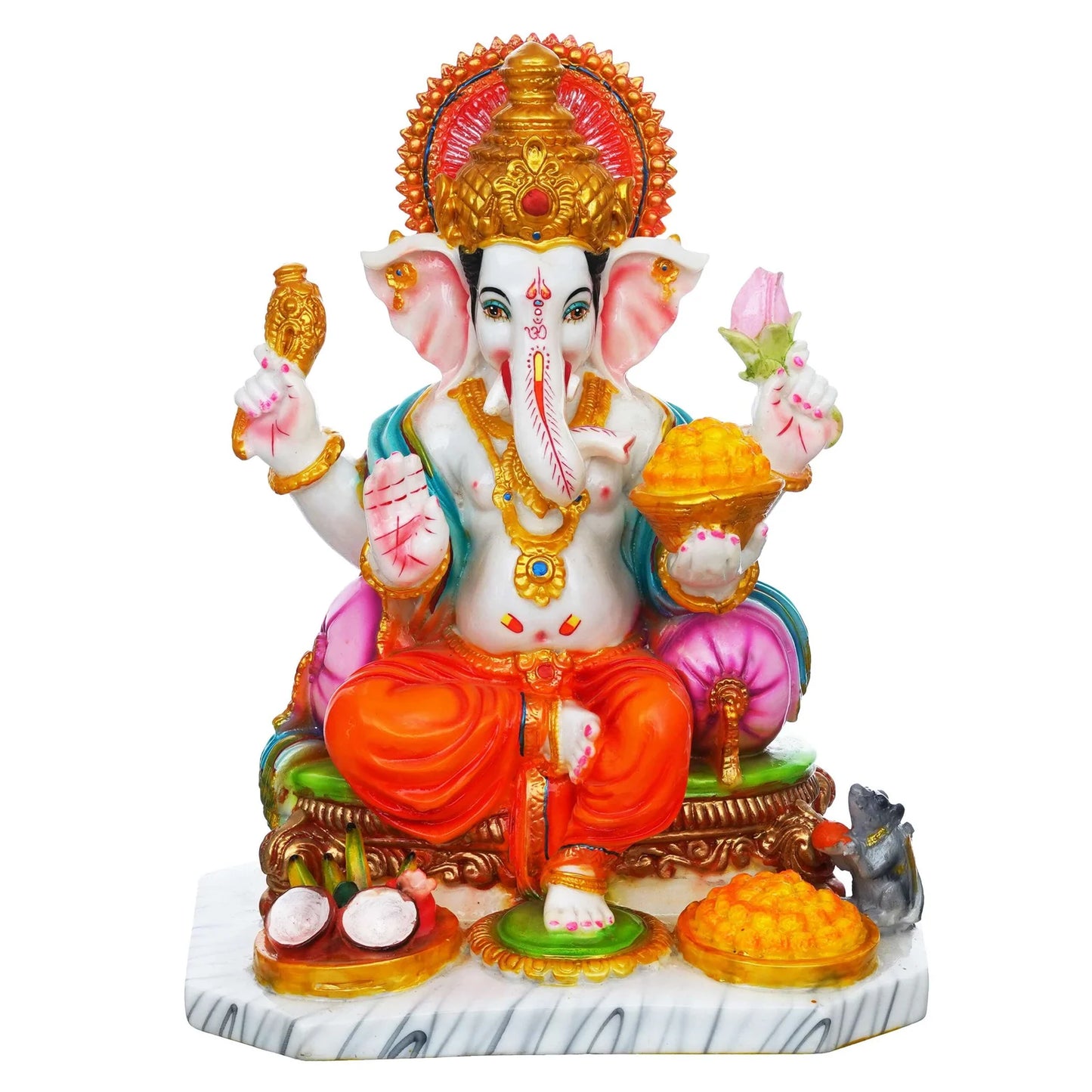 White Marble Dust Ganesha Statue