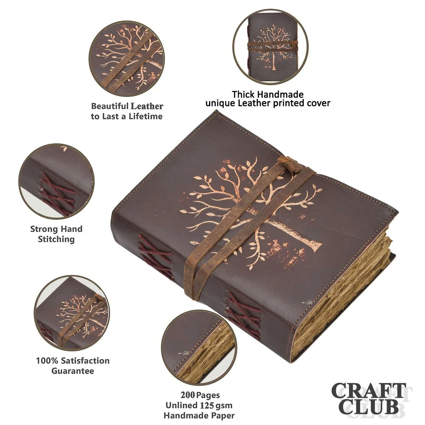 Antique Tree Leather Journal - Handmade Antique Stone Journal For Students & Office