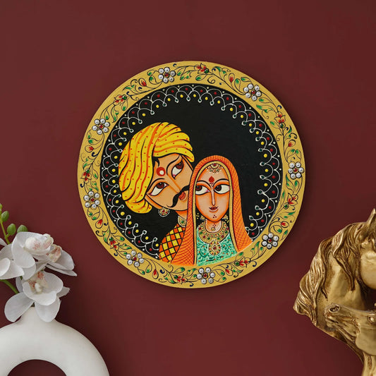 Handmade Rajasthani Man & Woman Pichwai Painting