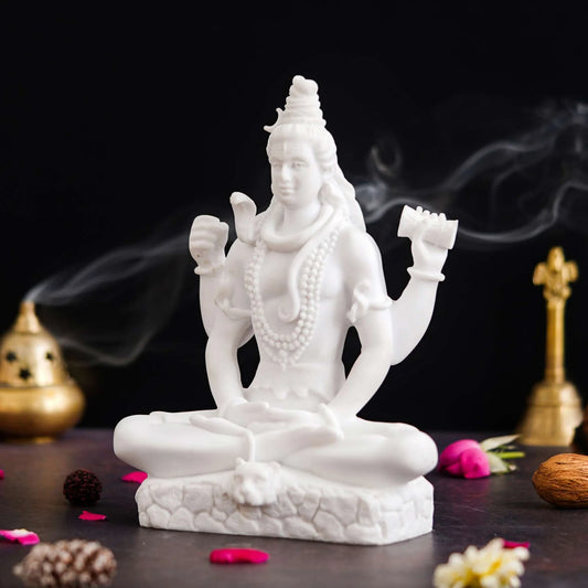 Handicraft Marble dust Lord Shiv ji Statue for Pooja