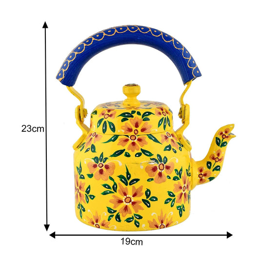 Hand-Painted Floral Aluminium Tea Kettle – 750 ml for kitchen décor Home Décor