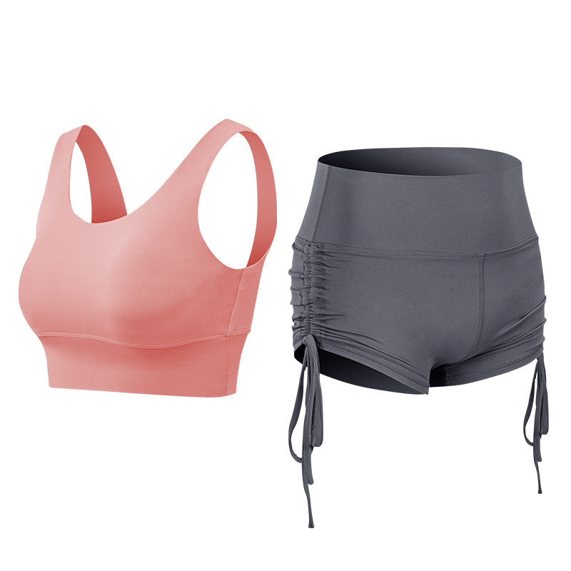 Women Short Leggings Sports Bra Set Activewear Workout Fitness Suit