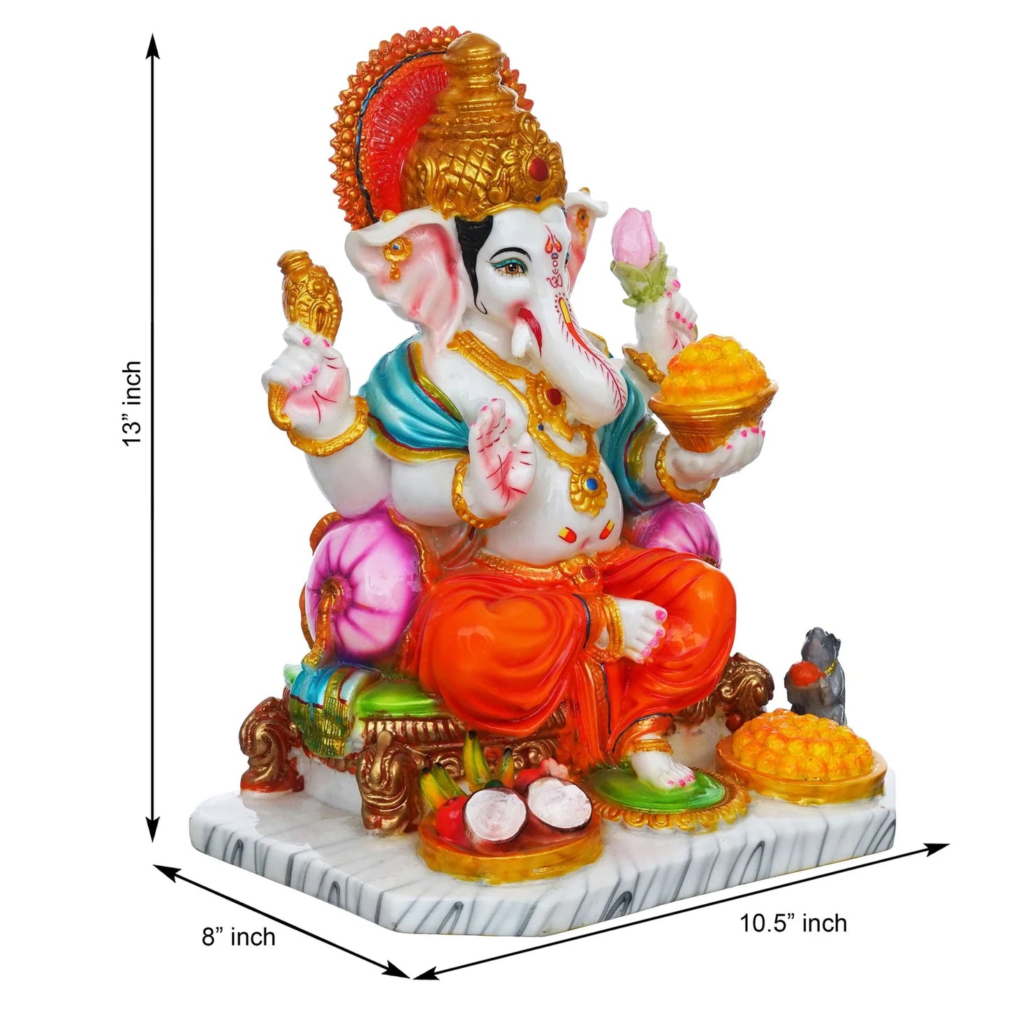 White Marble Dust Ganesha Statue