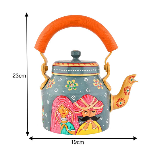 Hand-Painted Rajsthani Style Tea Kettle for Home Décor