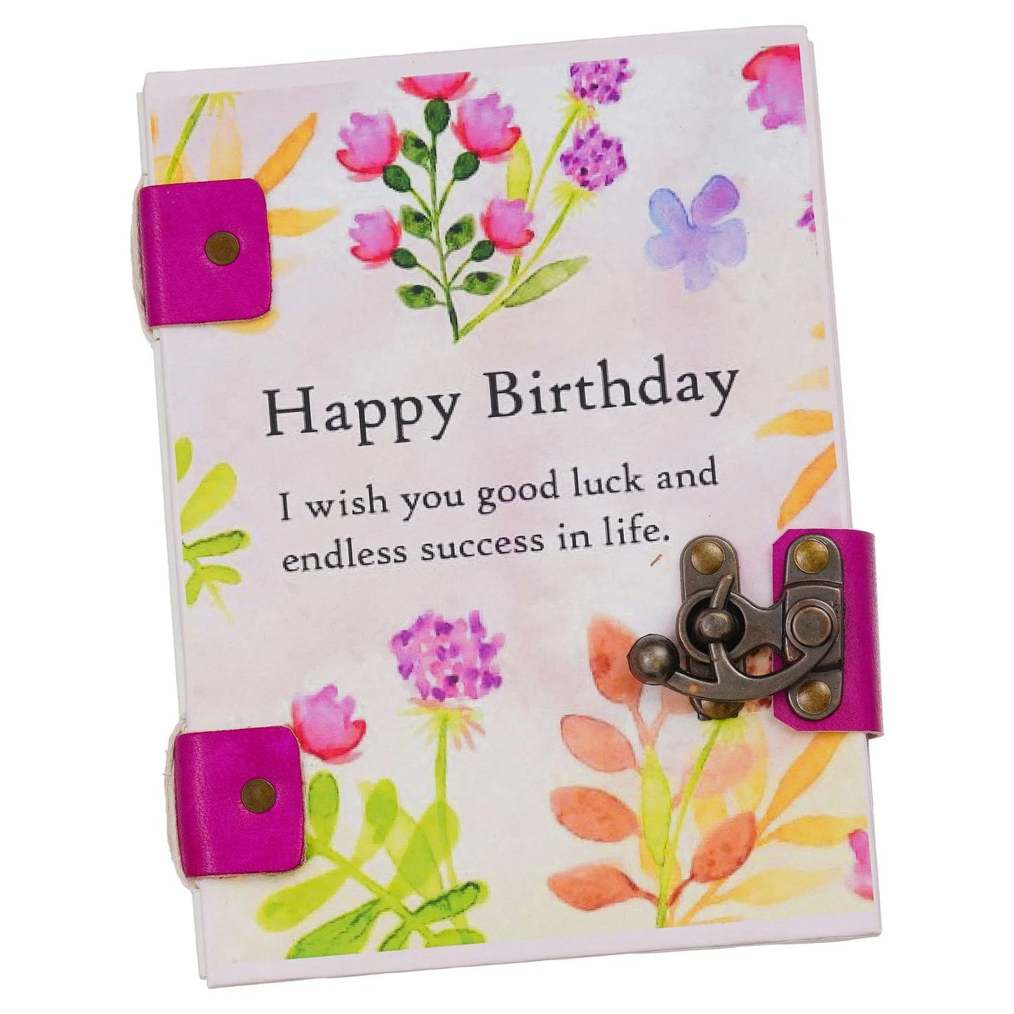 Antique Happy Birthday Leather Journal - Handmade Antique Stone Journal For Students & Office