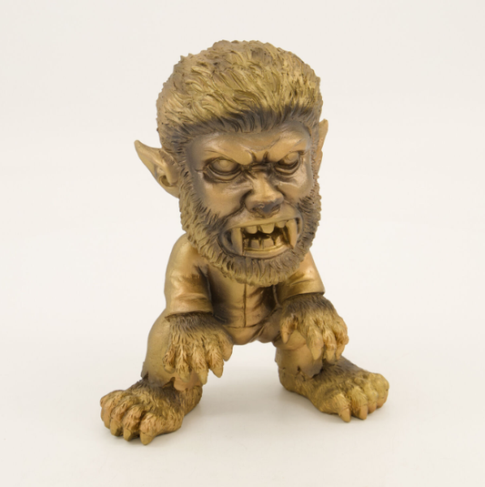 Golden Tone Werewolf Halloween Decor 21x16cm