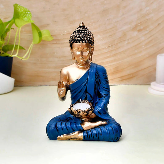 Beautiful Sitting Buddha Idol Statue Golden