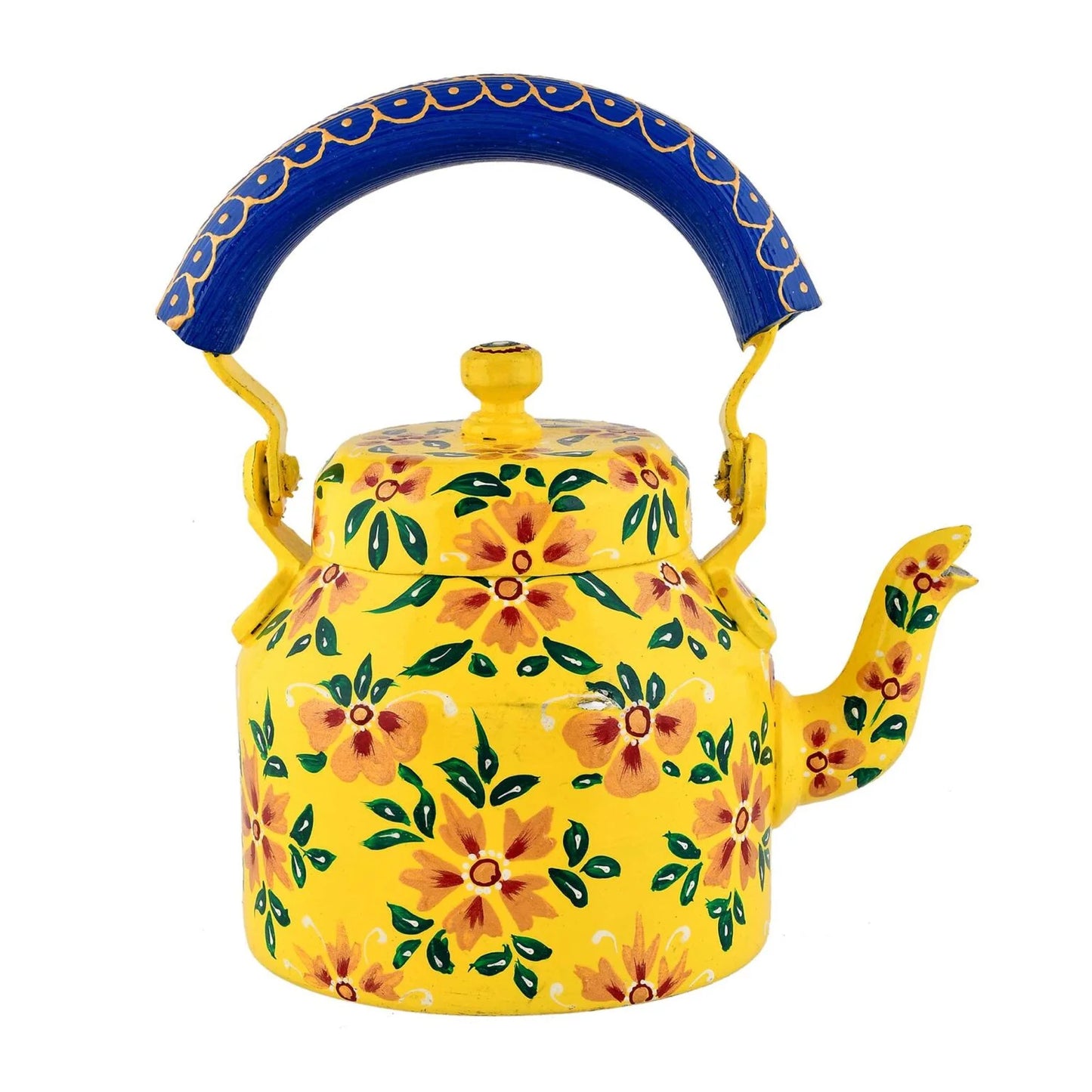 Hand-Painted Floral Aluminium Tea Kettle – 750 ml for kitchen décor Home Décor