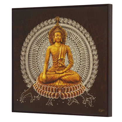 Golden Budha Embossed Wall Painting For Home Decoration