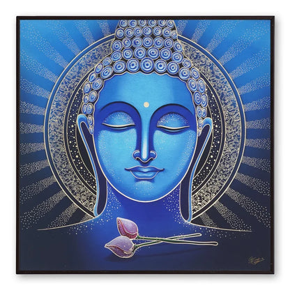 Beautiful Budha Golden Embossed Wall Painting For Home Decoration