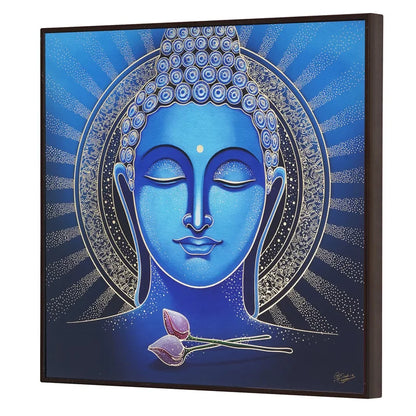 Beautiful Budha Golden Embossed Wall Painting For Home Decoration