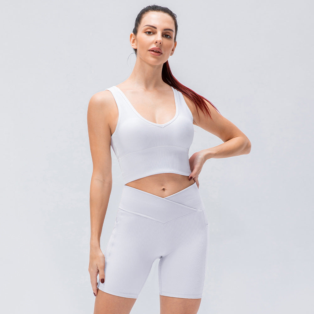Sport Bra Shorts With Pockets Yoga Sets