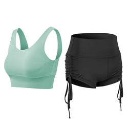 Women Short Leggings Sports Bra Set Activewear Workout Fitness Suit