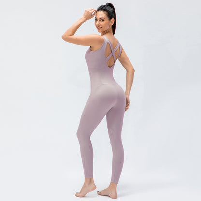 Ladies One Piece Yoga Jumpsuit Fitness Leggings Set