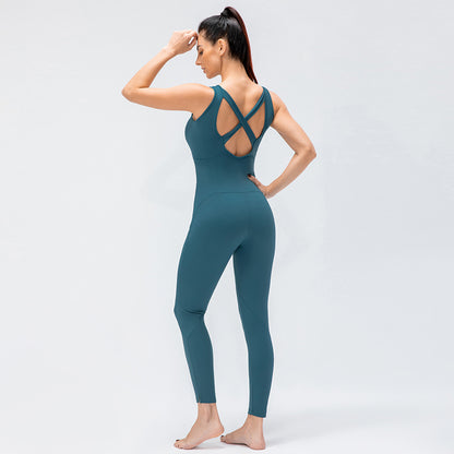 Ladies One Piece Yoga Jumpsuit Fitness Leggings Set