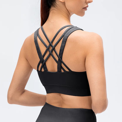 Women Fitness Workout Crop Top High Impact Yoga Sexy Sports Bra Suit