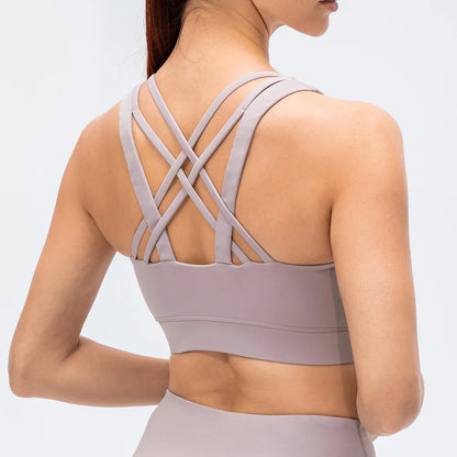 Women Fitness Workout Crop Top High Impact Yoga Sexy Sports Bra Suit