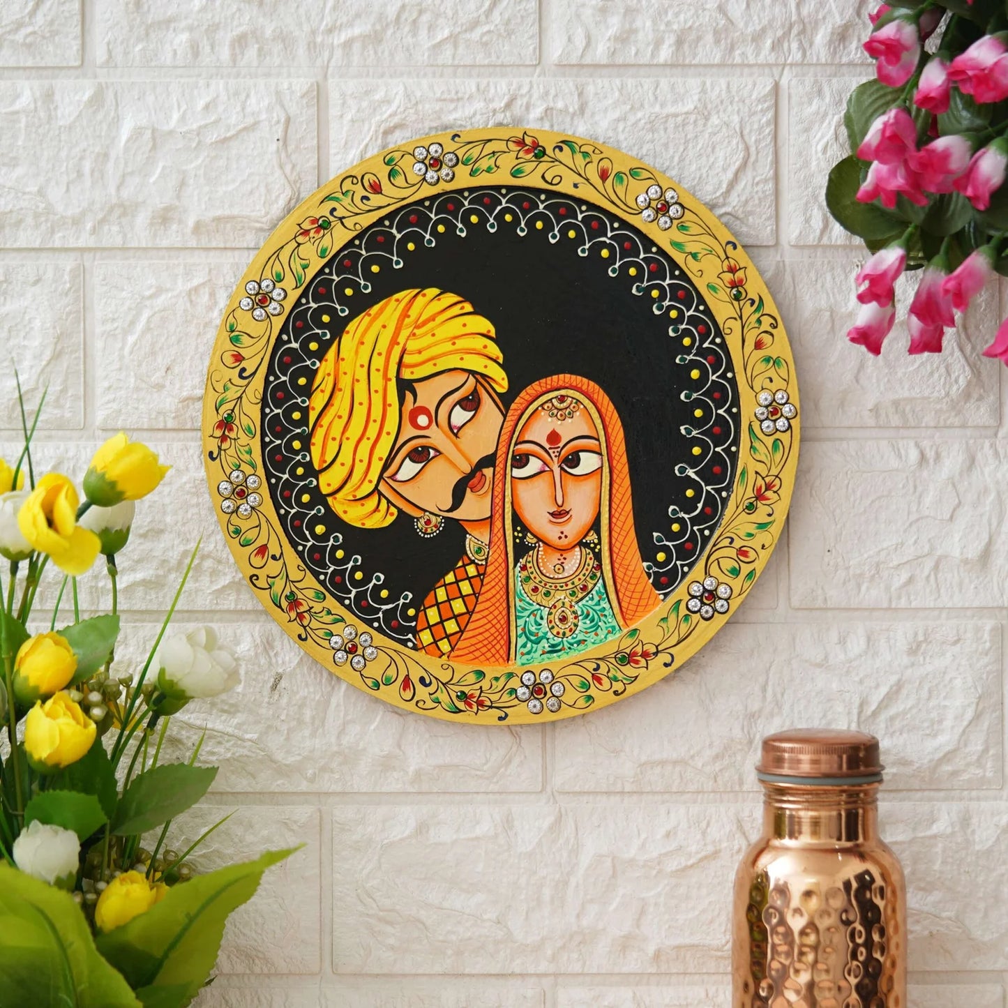 Handmade Rajasthani Man & Woman Pichwai Painting