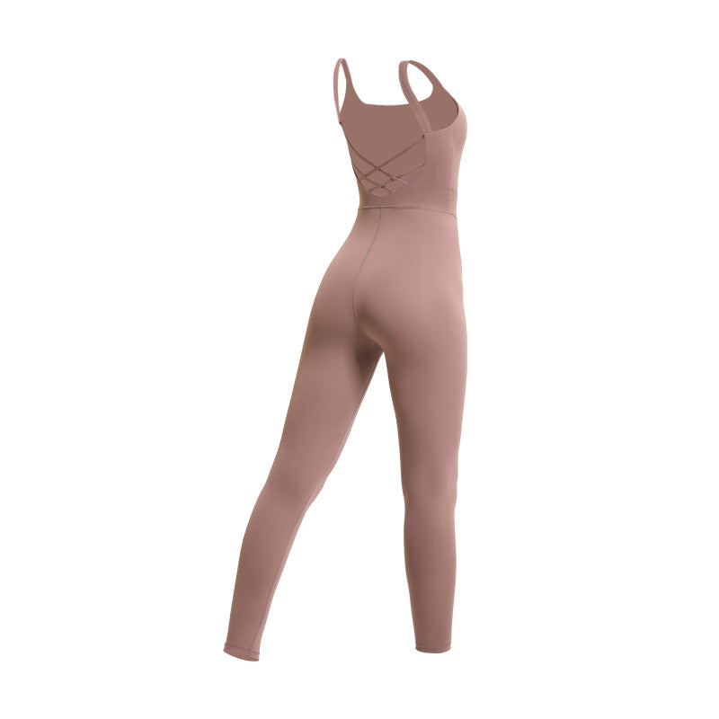 All-in-one Fitness Sports Suit Female Air Yoga Suit Sexy Peach Hip Jumpsuit