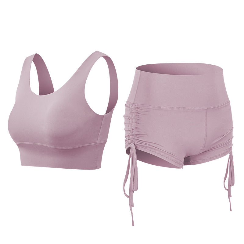 Women Short Leggings Sports Bra Set Activewear Workout Fitness Suit
