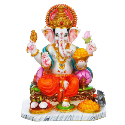 White Marble Dust Ganesha Statue