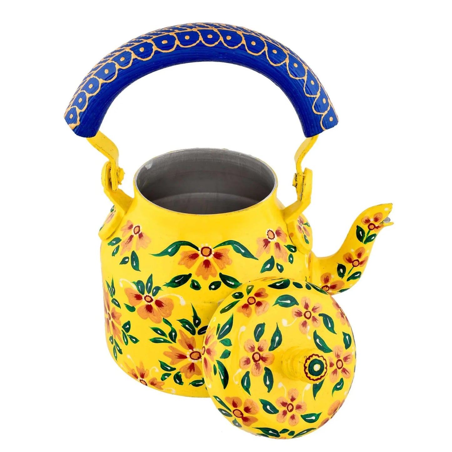 Hand-Painted Floral Aluminium Tea Kettle – 750 ml for kitchen décor Home Décor