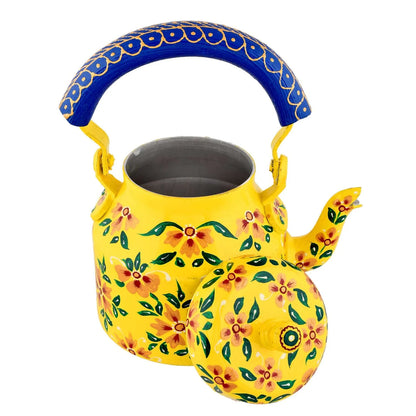 Hand-Painted Floral Aluminium Tea Kettle – 750 ml for kitchen décor Home Décor