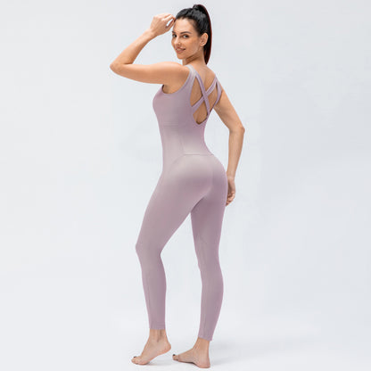 Ladies One Piece Yoga Jumpsuit Fitness Leggings Set