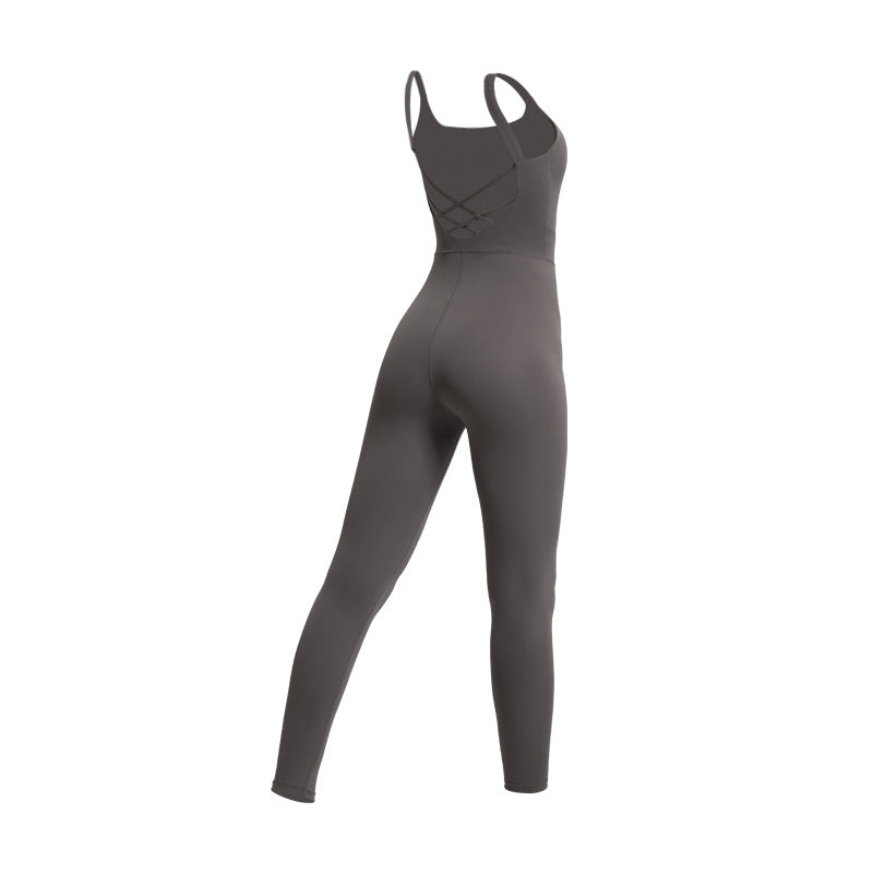 All-in-one Fitness Sports Suit Female Air Yoga Suit Sexy Peach Hip Jumpsuit