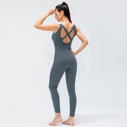 Ladies One Piece Yoga Jumpsuit Fitness Leggings Set