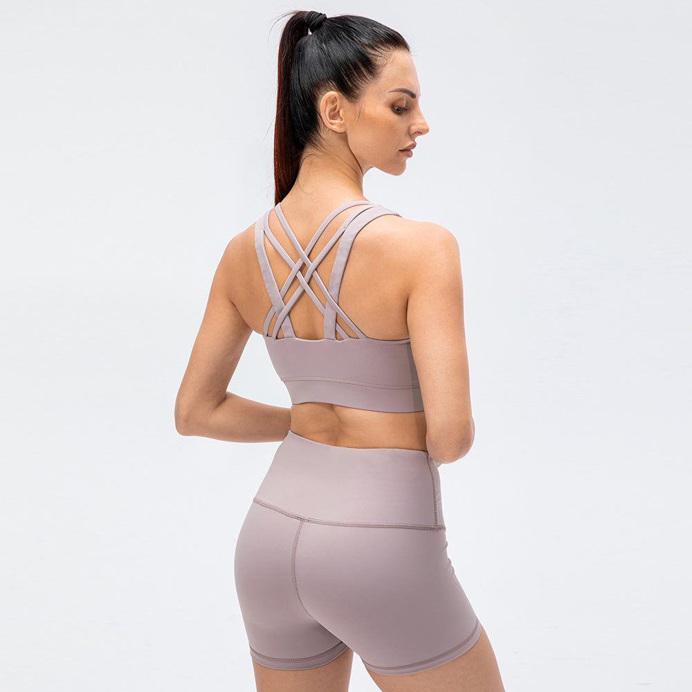 Women Fitness Workout Crop Top High Impact Yoga Sexy Sports Bra Suit