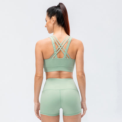 Women Fitness Workout Crop Top High Impact Yoga Sexy Sports Bra Suit