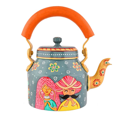 Hand-Painted Rajsthani Style Tea Kettle for Home Décor
