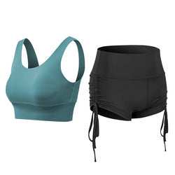 Women Short Leggings Sports Bra Set Activewear Workout Fitness Suit
