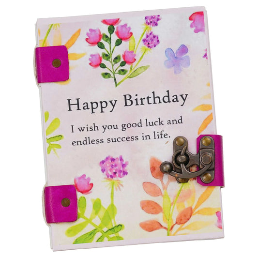 Antique Happy Birthday Leather Journal - Handmade Antique Stone Journal For Students & Office