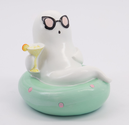 White Ghost Halloween Decoration 13x12cm